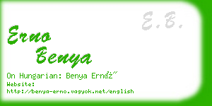 erno benya business card